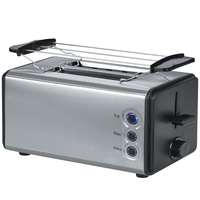 Grille-pain électrique Tenfly en acier inoxydable 4 tranches avec fonction pop-up automatique, plateau à miettes amovible et option de logo personnalisé pour la maison