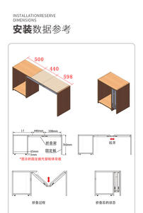 GQK GW12251 Table pliante de luxe en alliage d'aluminium noir avec barre télescopique - Conception pliable invisible pour gagner de la place - Product Image 6