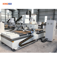Routeur CNC pour meubles KINGISO, broche ATC 6KW, NC Studio, machine de traitement de panneaux de meubles avec lame de scie verticale