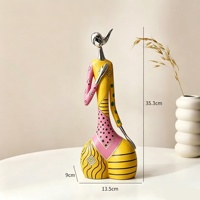Figurine abstraite créative de décoration de meuble TV de salon de maison décoration d'art de bureau peinture à l'huile Yoga femme