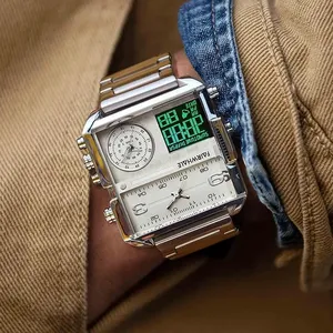 <span class=keywords><strong>Reloj</strong></span> <span class=keywords><strong>de</strong></span> Cuarzo para Hombre Mark Fairwhale, Esfera Cuadrada y Redonda Combinadas, <span class=keywords><strong>Tres</strong></span> Zonas Horarias, Caja <span class=keywords><strong>de</strong></span> Acero <span class=keywords><strong>de</strong></span> 50 mm, Correa <span class=keywords><strong>de</strong></span> Cuero, <span class=keywords><strong>Reloj</strong></span> Deportivo <span class=keywords><strong>de</strong></span> Pulsera - Product Image 5