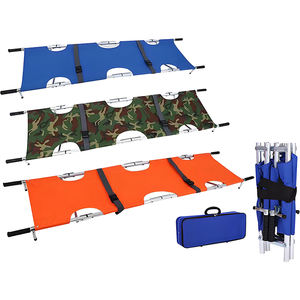 Brancard pliable portable avec cadre en acier inoxydable, tissu Oxford, poignée en caoutchouc antidérapante et sacs de rangement pour <span class=keywords><strong>ambulance</strong></span> d'urgence - Product Image 1