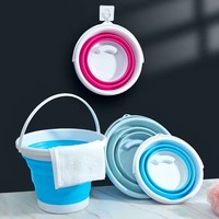 Ember Lipat Silikon Plastik PP, Ember Lipat Portabel Serbaguna untuk Kebun, Berkemah, Memancing