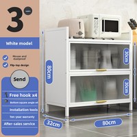 Support de rangement de cuisine personnalisé pour four à micro-ondes pour porte rabattable anti-poussière armoire outils et vaisselle en métal sur pied