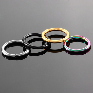 Anello al <span class=keywords><strong>naso</strong></span> Color <span class=keywords><strong>argento</strong></span> da 8/10mm 14g e 16g anello a segmenti senza cuciture anello a cerchio al <span class=keywords><strong>naso</strong></span> in titanio gioielli Piercing per il corpo aperto - Product Image 2