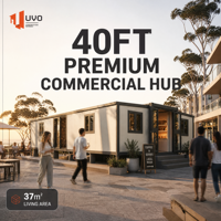Maison conteneur extensible UVO 40FT : Maison familiale préfabriquée certifiée AS/NZS & SAA |   Espace de vie spacieux dans la cour pour AU