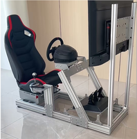Simulador de Conducción de Realidad Virtual con Chasis de Simulación G29, Soporte para Volante y Asiento, Perfiles de Aluminio 4080 Personalizados