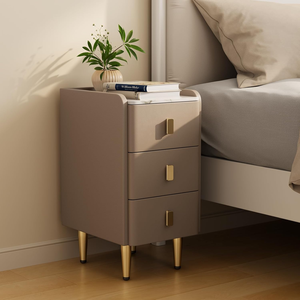 Modern Small Side <strong>Table</strong> with <strong>Marble</strong> Top, Slim <strong>Bedside</strong> Cabinet for Bedroom Living Room - Product Image 1