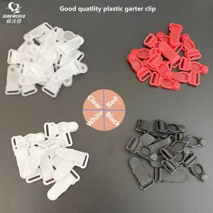 下着アクセサリー衣服アクセサリー12mm透明なガーターベルトクリップ透明プラスチックサスペンダーガータークリップ - Product Image 5