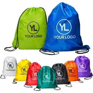 Free Design Printed <strong>logo</strong> Promotional Lightweight Sport Nylon Polyester Waterproof Draw String Bag Gym <strong>Custom</strong> Drawstring Backpack - Product Image 2