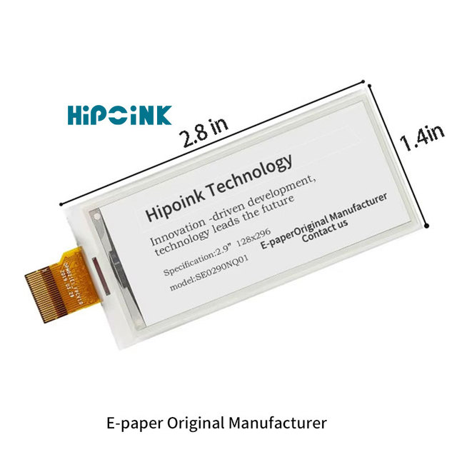 Hipoink Original Manufacturer 2.9 Inch  Black White 2 Color Electronic Paper Ink Screen Module Eink Display Screen Epaper Module