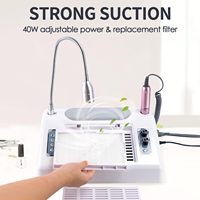 Machine à ongles multifonctionnelle 5 en 1 : perceuse électrique, polisseuse, lampe UV LED, séchoir à gel et dépoussiéreur d'ongles, en plastique, pour salon
