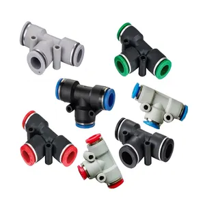 3 Three Way T Type Pneumatic Connector Quick Connect Reducing Air Hose Tube Fittings , 3 Way Tee Plastic Reducing Tube Fittings