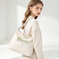Sac fourre-tout personnalisé en toile, petit et mignon, avec impression de logo, pour femmes