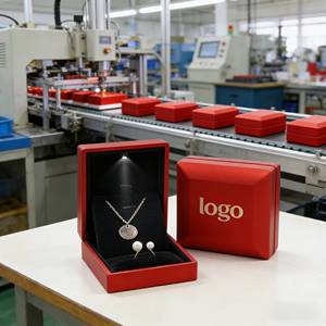 Caja de Joyería con Luz LED y Logotipo Personalizado al por Mayor, Caja para Collar, Colgante y Anillo, Caja de Empaque Moderna de Primera Calidad con Forro de <span class=keywords><strong>Terciopelo</strong></span> <span class=keywords><strong>Negro</strong></span> - Product Image 3