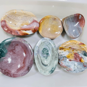 Cuenco de Cristal de Jaspe Oceánico Natural Colorido, Cuenco de Piedras Preciosas Hecho a Mano para Decoración del Hogar, Sanación Espiritual, Precio de Fábrica al por Mayor - Product Image 1