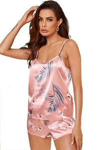 Conjunto <span class=keywords><strong>de</strong></span> vestido general <span class=keywords><strong>de</strong></span> punto <span class=keywords><strong>de</strong></span> satén para <span class=keywords><strong>mujer</strong></span>, <span class=keywords><strong>pijamas</strong></span> <span class=keywords><strong>de</strong></span> estilo europeo americano para el hogar, verano para <span class=keywords><strong>Amazon</strong></span>, suministro <span class=keywords><strong>de</strong></span> comercio exterior Fac - Product Image 4