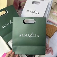 Sacs en papier de luxe pour emballages cadeaux, sacs de shopping, sacs de beauté, sacs à cosmétiques, sacs à lèvres, sacs à vêtements, avec poignées découpées sur mesure de haute qualité, recyclables