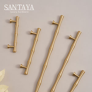 Yikang moderne solide bambou tirer laiton acrylique brossé poignée pour armoires de cuisine armoire tiroirs chambre extérieur extérieur - Product Image 3