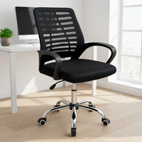 Chaise de bureau pivotante en maille noire confortable au design moderne, prix abordable, ergonomique, pour le personnel, travail sur ordinateur, chaise de bureau en tissu