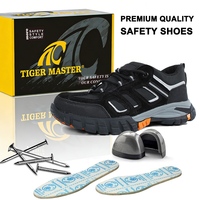 Chaussures de sécurité en cuir suédé Tiger Master, embout en acier CE, anti-perforation, semelle en caoutchouc antidérapante et résistante à l'huile pour hommes, usage industriel