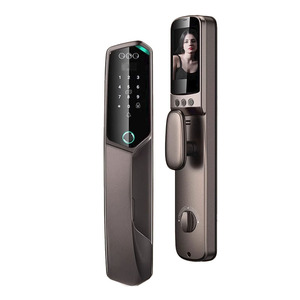 شحن سريع مقبض باب خشبي رقمي ذكي باب دخول تصميم حديث نظام قفل فندق بصمة بدون مفتاح فتح لوحة مفاتيح سبيكة - Product Image 2