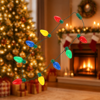 Collier de lumières LED de Noël, accessoires festifs pour fêtes et soirées à thème 'Ugly Sweater', vente en gros
