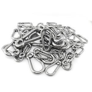 304 스테인리스 스틸 스프링 스냅 너트(링 및 안전 후크 포함) - 하이킹, 개 목줄, 키 클립, 스프링 후크용 심플 후크 - Product Image 4