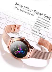 2019 femmes de sport moniteur de fréquence cardiaque santé Confiture tangan pintar iP68 métal bracelet smartwatch - Product Image 2