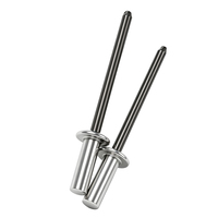 100 rivets aveugles à tête ronde fermée en aluminium et fer, couleur naturelle, passivation, rivets à tirer scellés, disponibles pour la distribution directe