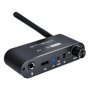 GTMEDIA A1 Receiver nirkabel AUX 3.5mm, adaptor penerima BT Audio nirkabel BT 5.2, Handsfree dengan MIK U Disk Play IR Re