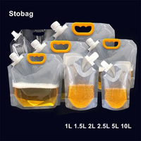 En stock – Pochettes Doypack transparentes réutilisables et étanches avec bec verseur pour jus, eau et autres liquides – Sacs d'emballage pour boissons