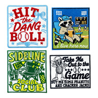Patch brodé thermocollant en PVC style sport baseball/softball pour chapeaux, vêtements, bagages et décoration DIY