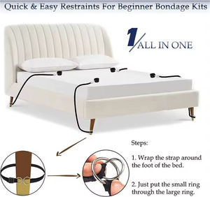 Kit de Restricción para Cama SM Impermeable con Correas para Abrir las Piernas, Esposas y Paleta de Fustigación, Juguete Sexual para Parejas - Product Image 2