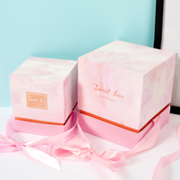 Ensemble de bougies style scrunchie, 50 pièces, boîte-cadeau, imprimé, emballage avec couvercle et boîte à cadeau