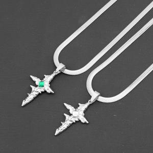 Eternal Punk Diamant Haute Croix Collier Classique Rétro Mode Pendentif De Luxe En Acier Inoxydable avec Niche Lame Chaîne pour <span class=keywords><strong>Les</strong></span> Amoureux - Product Image 2