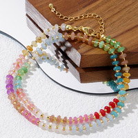 Collier en pierre naturelle, collier ras du cou à facettes, collier à perles, bijoux bohèmes, bijoux pour femmes, mode