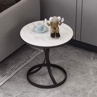 Table d'appoint ronde mobile en pierre frittée de luxe, table d'appoint minimaliste pour canapé, balcon, salon, meubles de maison