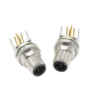 Connecteur mâle étanche M12 PCB 4 broches IP67 avec connecteur étanche en métal de type DIN 4P - Product Image 3