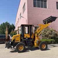 Diskon mesin penggerak bumi Backhoe penggerak empat roda WZ15-10 1ton Mini 4x4 traktor Backhoe Loader kecil