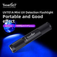 Tank007 EDC UV Flash Light Aluminium Fluorescent Détection Blacklight Vente en gros Poche Linterna LED Lampe de poche pour ongles UV Cu