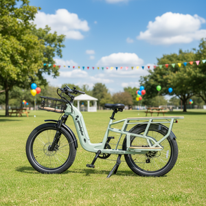 Vélo cargo électrique 48V 250W en aluminium 24 pouces, batterie lithium 48V 15AH, longue autonomie, pneus anti-crevaison, ligne réfléchissante, 7 vitesses - Product Image 4