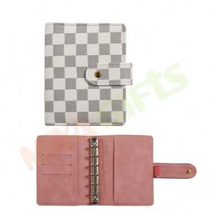 Couverture de planificateur en cuir avec logo personnalisé A7 classeur à 6 anneaux classeur en cuir pour budget classeur portefeuille carnet planificateur organisateur petit classeur pour billets - Product Image 5