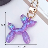 Nuevo y Moderno Llavero de Acero Inoxidable con Diseño de Perro Globo y Estampado UV, Bonito Amuleto para Mascotas, Joyería para Bolsos de Mujer