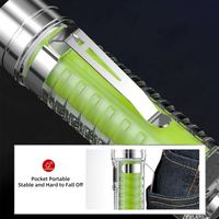 Lampe torche LED blanche multifonctionnelle étanche à laser, haute luminosité, mini, design magnétique, indice IP66, piles sèches, 8 modes