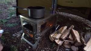 [Nave da USA] pieghevole in titanio 38.5cm grande formato tenda stufa con vetro laterale per la combustione all'aperto cottura DANCHEL all'aperto <span class=keywords><strong>TSG</strong></span> - Product Image 6