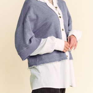 Custom Summer Modest Women's Hoodie Printed <b>Long</b> Sleeve All-<b>match</b> Sweatshirt V-neck Loose Sweatshirt - Product Image 6