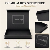 Boîte de présentation magnétique pliable de luxe personnalisée, grande taille, noir classique, papier rigide épais de 2 mm pour offrir en cadeau