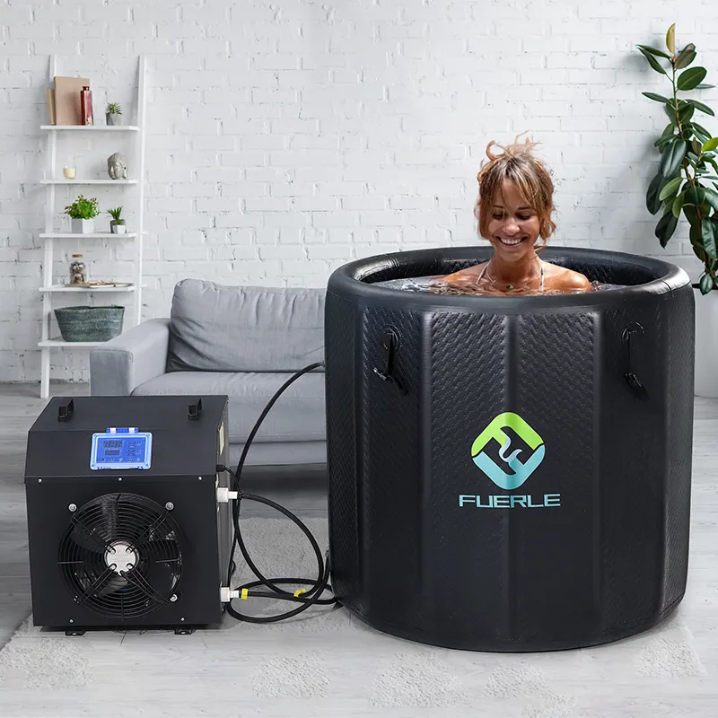 Factory Wholesale 1/2hp 1hp 1.5hp Cold Plunge Barrel Ice Chiller Ice Bath machine With Wifi   Pump Exposed Filter Water Chiller