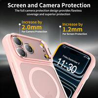 Coque de téléphone magnétique personnalisée OEM ODM avec support d'appareil photo pliable et dos givré pour iPhone 15 16 17 18 Pro Max